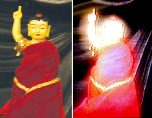 毫光遍地 佛光纷飞圣号三界彻震 诸佛现全身